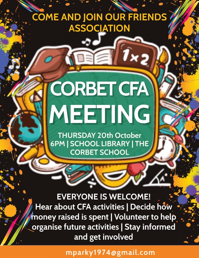 CFA AGM Thursday 20th October 2022 The Corbet School